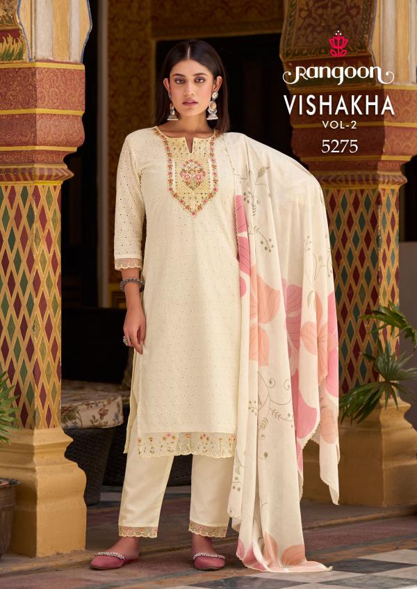 Rangoon Vishakha Vol 2 Embroidery Kurti Bottom With Dupatta